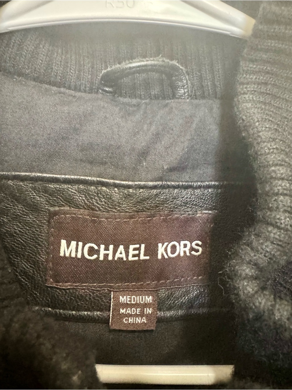 Michael Kors Black Genuine Leather Jacket - Picture 5 of 9